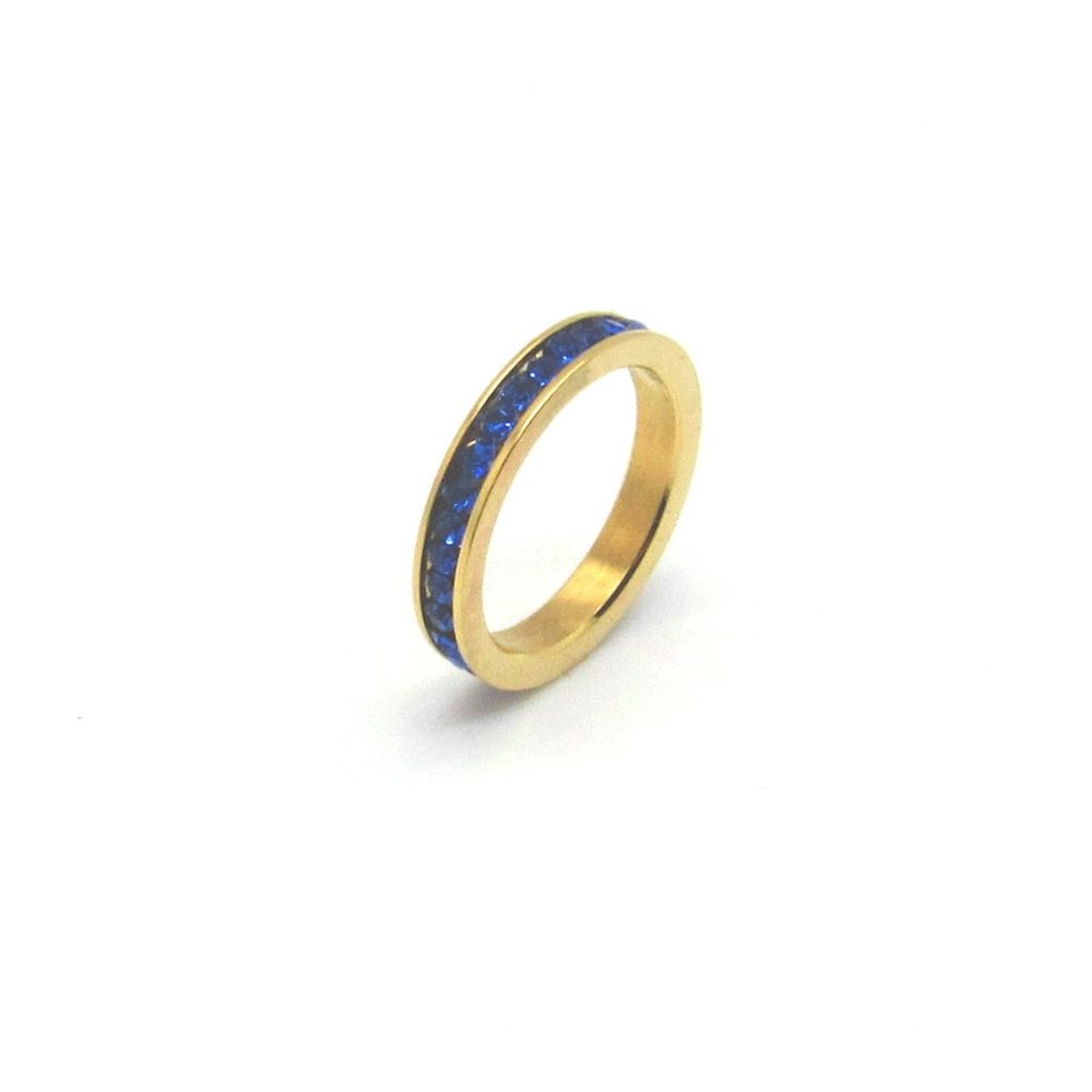 steel gold plated September eternity band